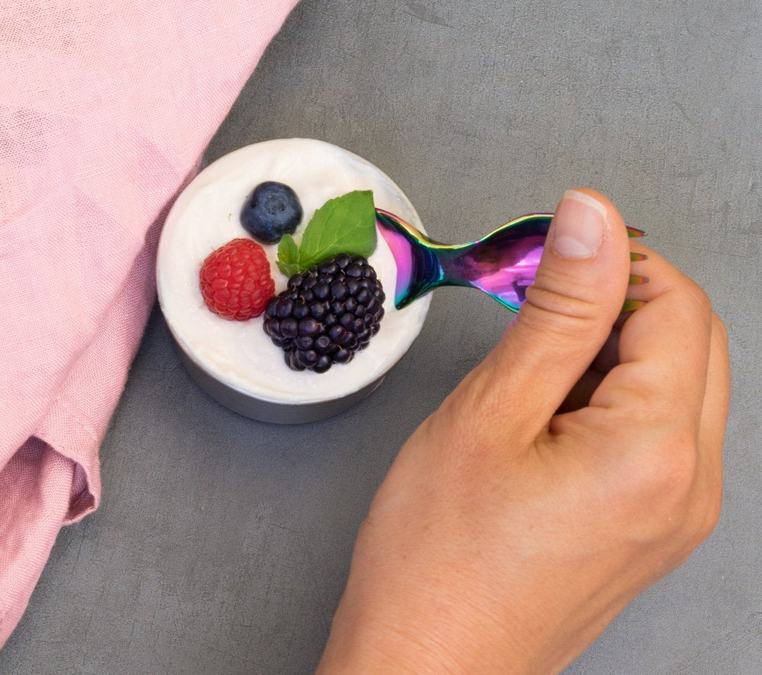 Mini nerezová vidličko-lžička duhová