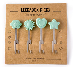 Set 4 dlouhých nerezových napichovátek Lekkabox - láska nebeská