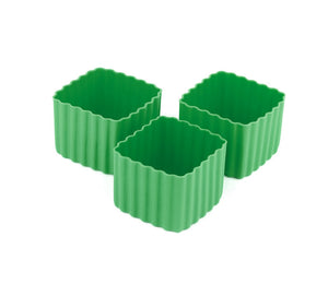 Sada 3 čtverečních silikonových formiček zelená Little Lunch Box Co