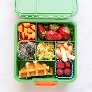 Sada 3 čtverečních silikonových formiček zelená Little Lunch Box Co