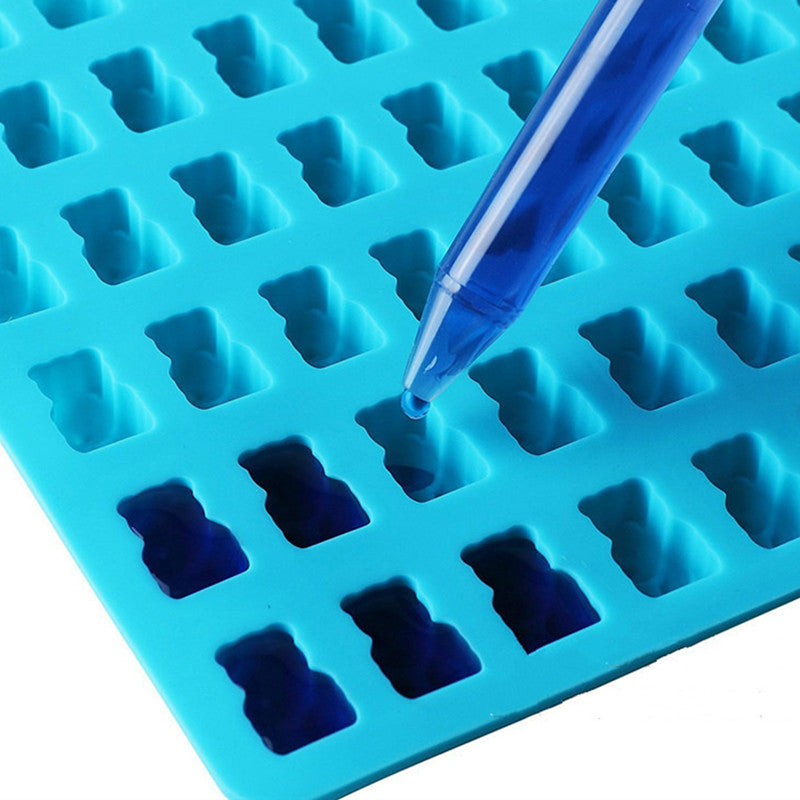 Silikonová forma na výrobu gumových medvídků s pipetou růžová