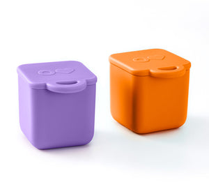 OmieDip - sada 2 silikonových dóziček - fialová a oranžová